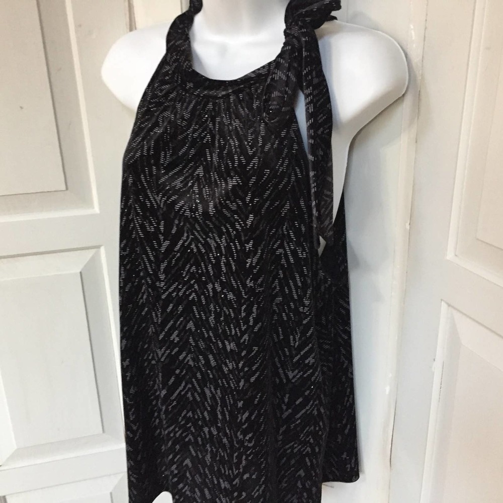 Style & Co Dressy Black Velvet Sparkly Top